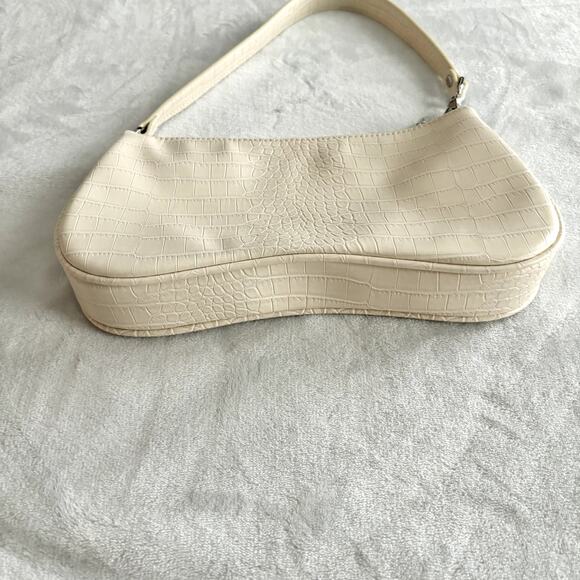 JW PEI Eva Shoulder Bag Ivory White Croc Print Small Purse Handbag Vegan - Picture 4 of 14
